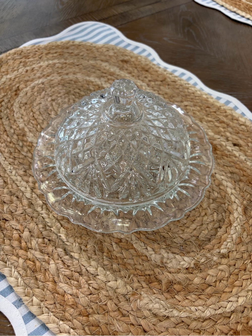 Vintage Pineapple Glass Butter Dome